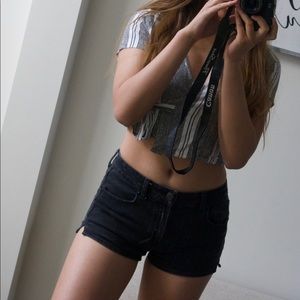 Black Jean Shorts